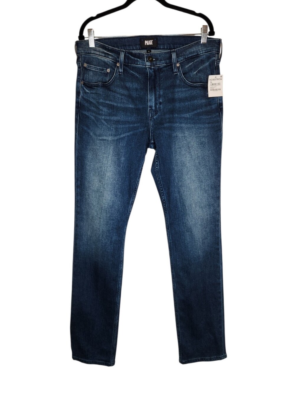 NEW Paige Federal Slim Straight Jeans in Jeremy Wash Size 33